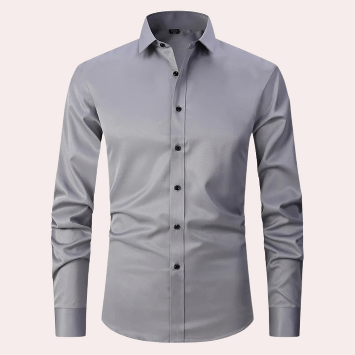 Alexandre | Chemise Homme Satin Bleu Canard