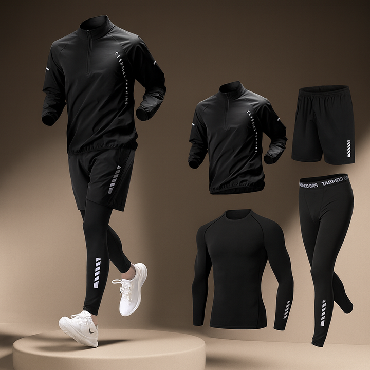 Alexandre | Ensemble Sport Homme Noir Blanc Compression