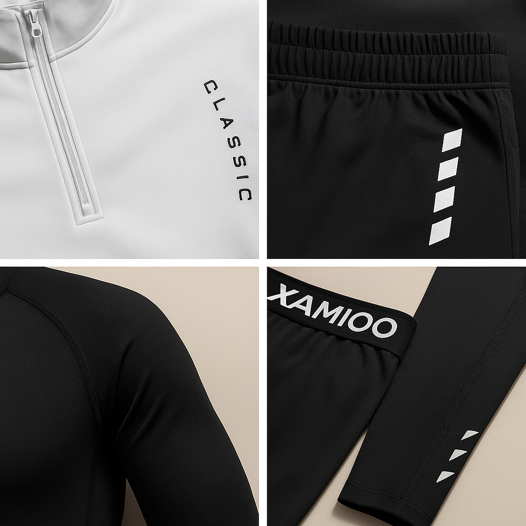 Alexandre | Ensemble Sport Homme Noir Blanc Compression