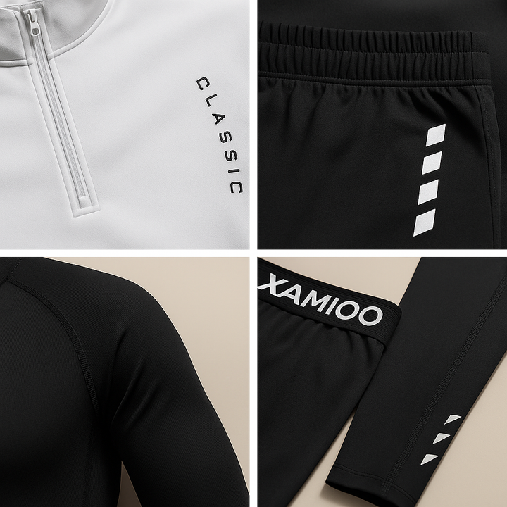 Alexandre | Ensemble Sport Homme Noir Blanc Compression