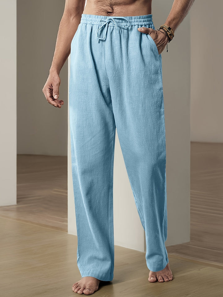 Alexandre | Pantalon Lin Blanc Homme Coupe Droite