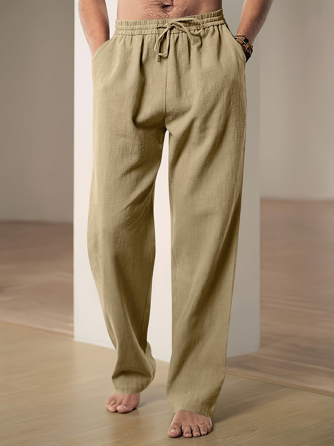 Alexandre | Pantalon Lin Blanc Homme Coupe Droite