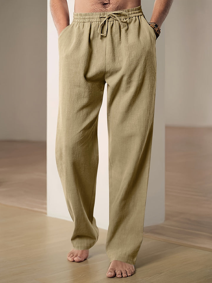 Alexandre | Pantalon Lin Blanc Homme Coupe Droite