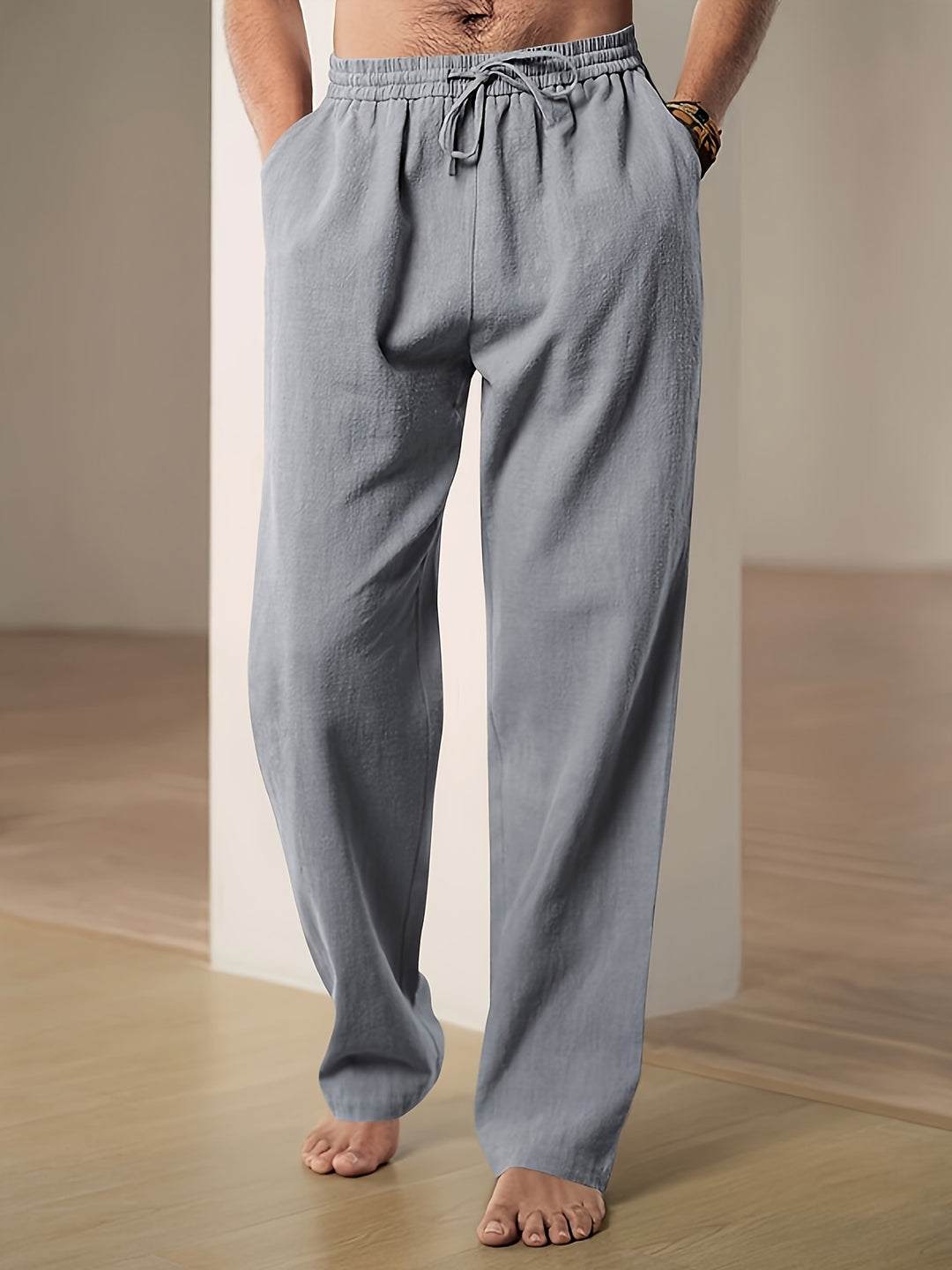 Alexandre | Pantalon Lin Blanc Homme Coupe Droite