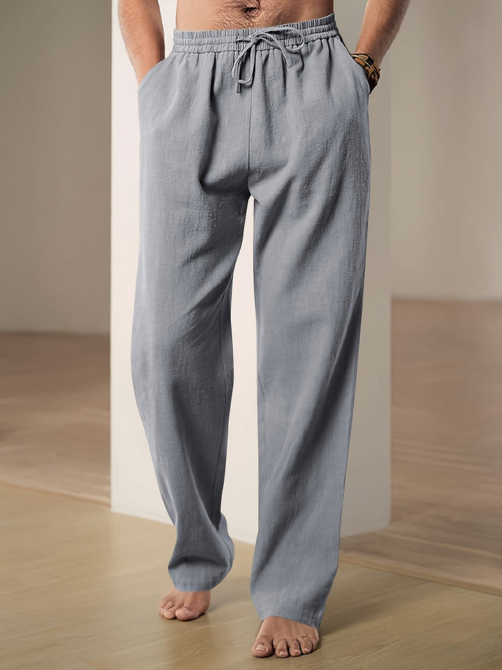 Alexandre | Pantalon Lin Blanc Homme Coupe Droite