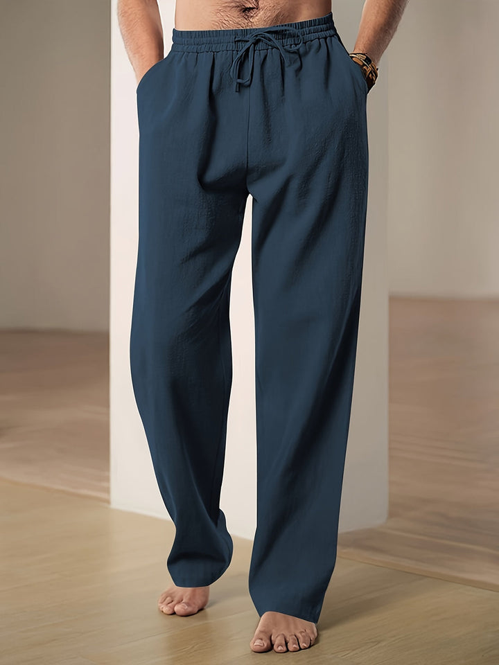 Alexandre | Pantalon Lin Blanc Homme Coupe Droite