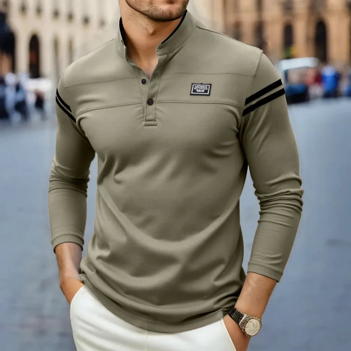 Alexandre | Polo Homme Manches Longues Col Montant
