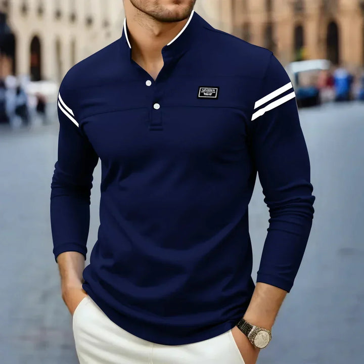 Alexandre | Polo Homme Manches Longues Col Montant