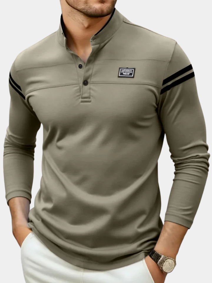 Alexandre | Polo Homme Manches Longues Col Montant