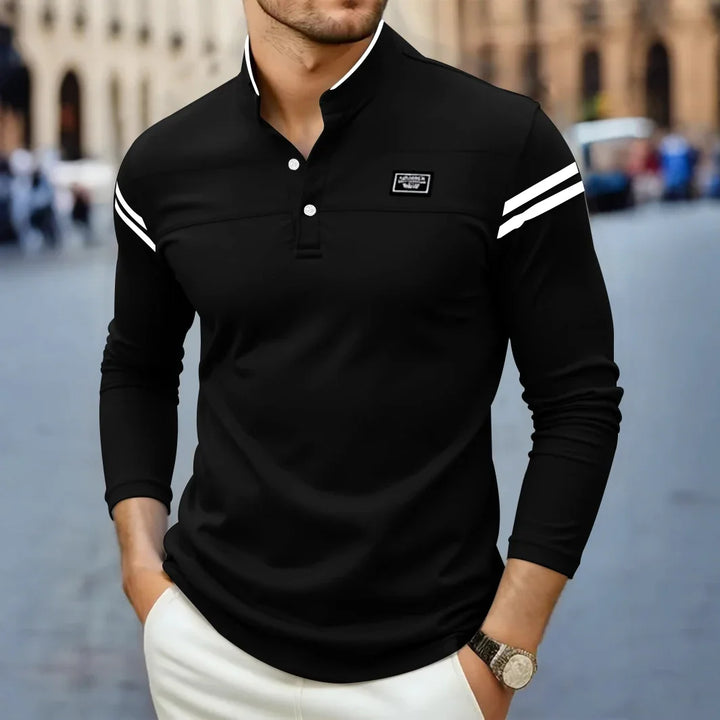 Alexandre | Polo Homme Manches Longues Col Montant