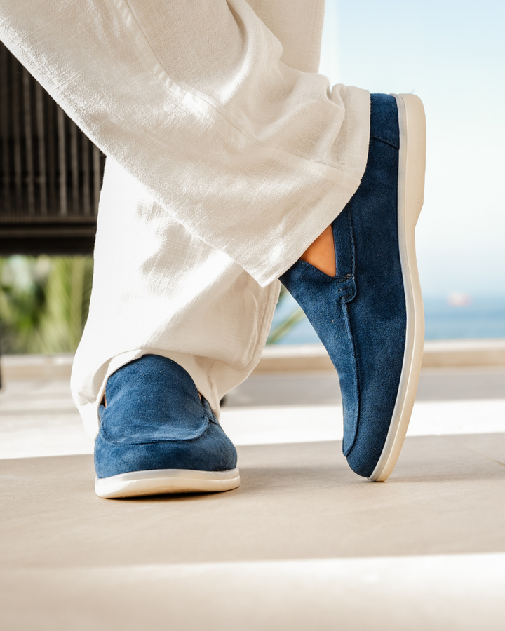 Alexis | Mocassin Homme en Daim Semelle Blanche