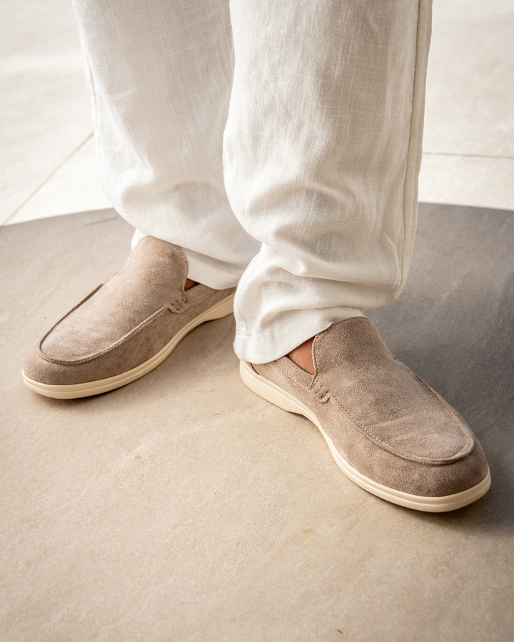 Alexis | Mocassin Homme en Daim Semelle Blanche
