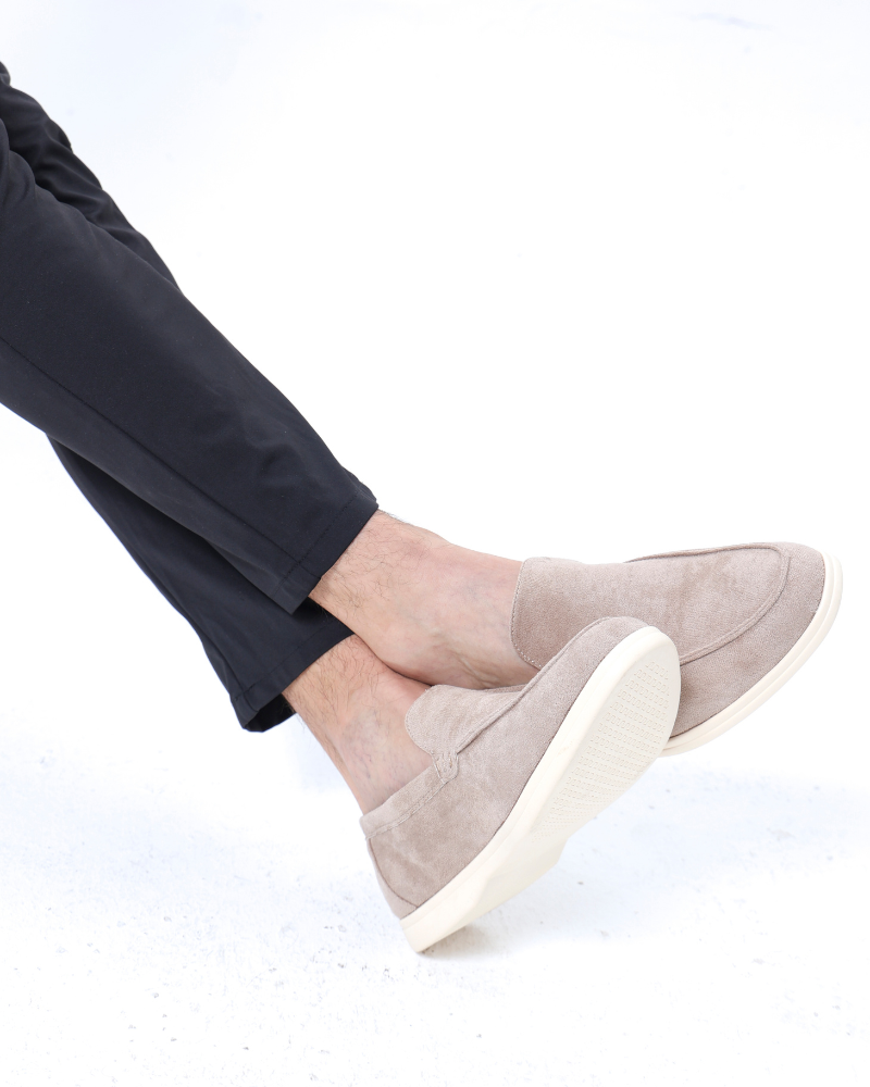 Alexis | Mocassin Homme en Daim Semelle Blanche