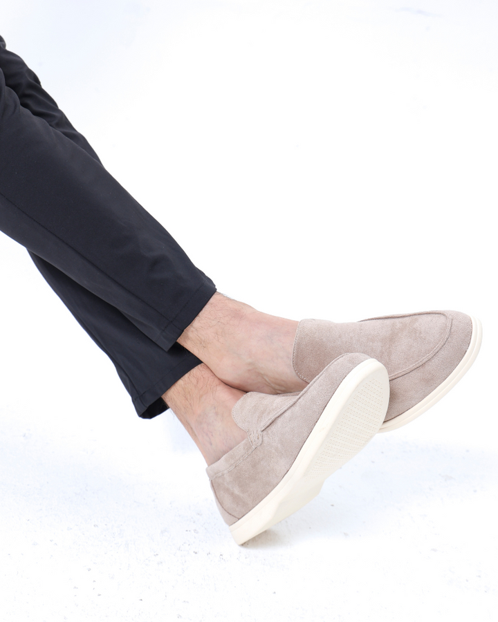 Alexis | Mocassin Homme en Daim Semelle Blanche