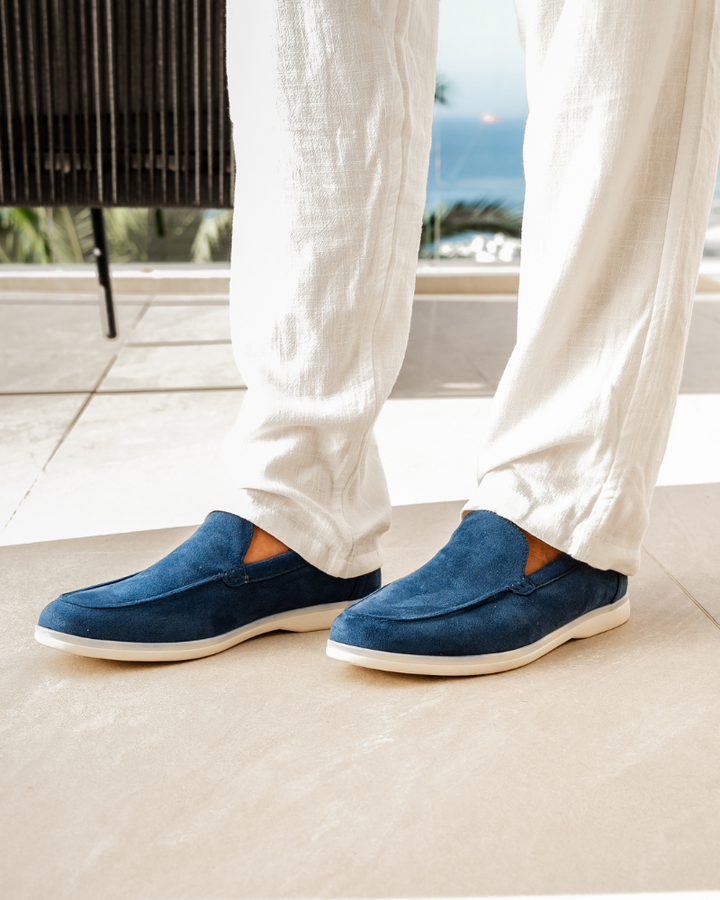 Alexis | Mocassin Homme en Daim Semelle Blanche