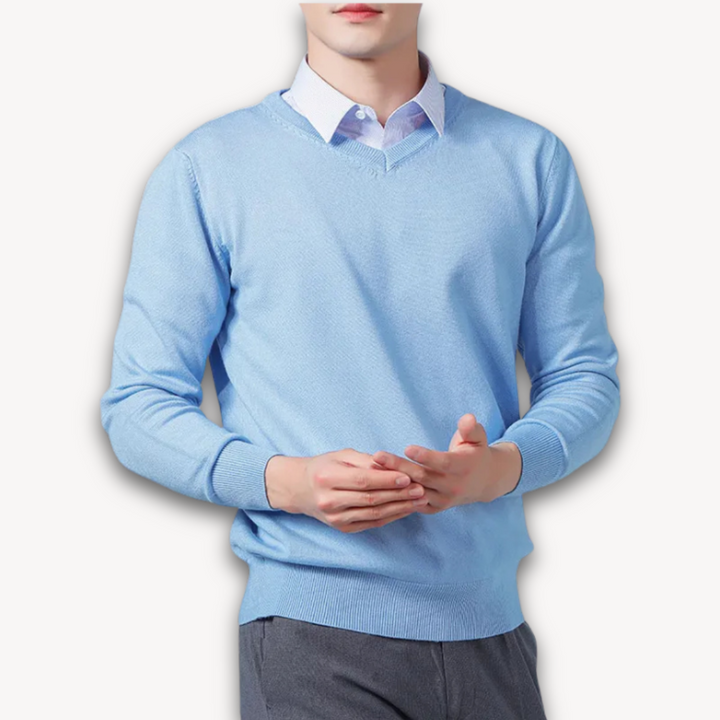 Alexis | Pull Col V Noir Manches Longues Coupe Ample