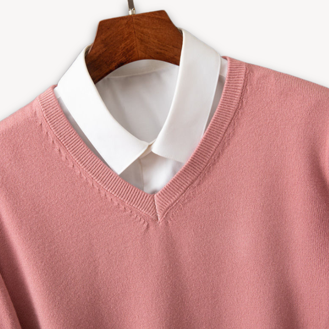 Alexis | Pull Col V Noir Manches Longues Coupe Ample