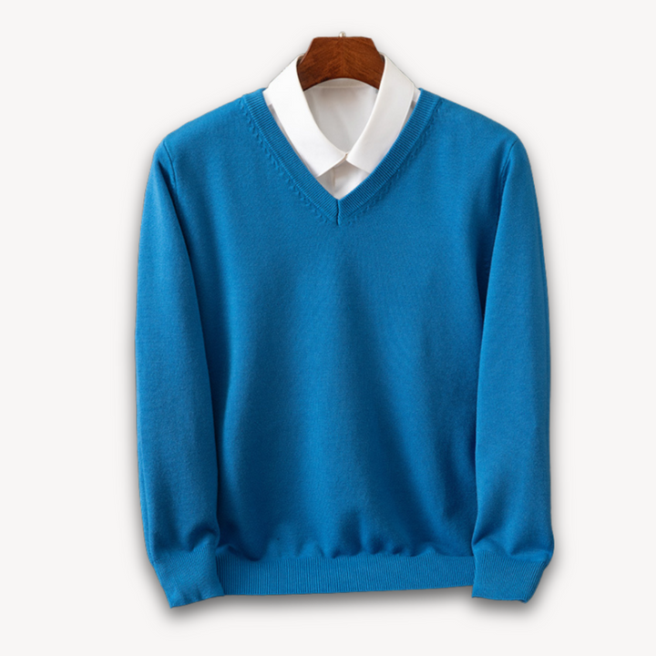 Alexis | Pull Col V Noir Manches Longues Coupe Ample
