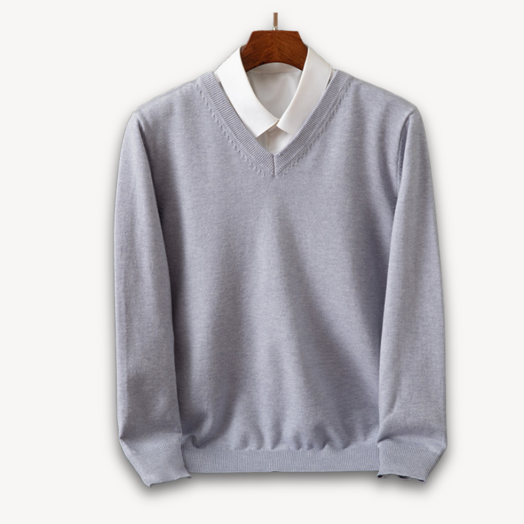 Alexis | Pull Col V Noir Manches Longues Coupe Ample
