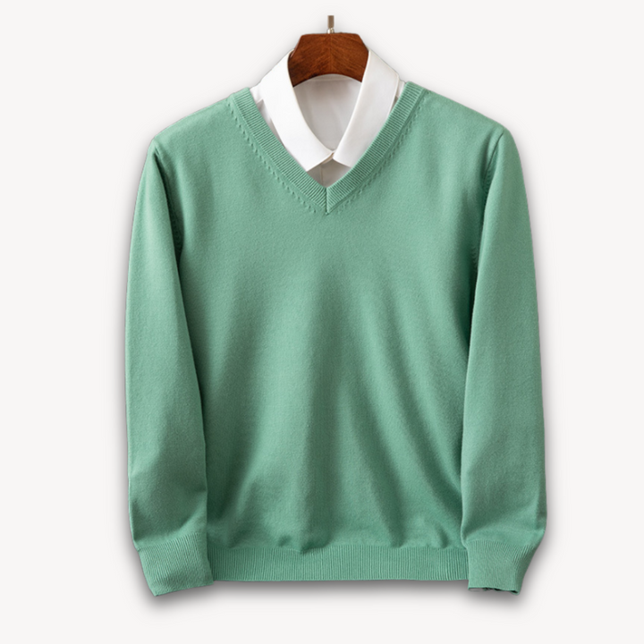 Alexis | Pull Col V Noir Manches Longues Coupe Ample