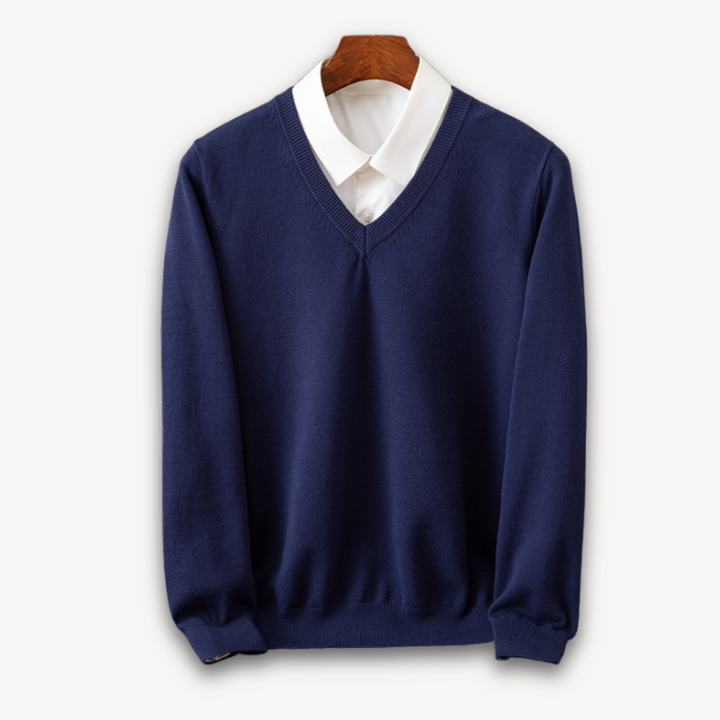 Alexis | Pull Col V Noir Manches Longues Coupe Ample