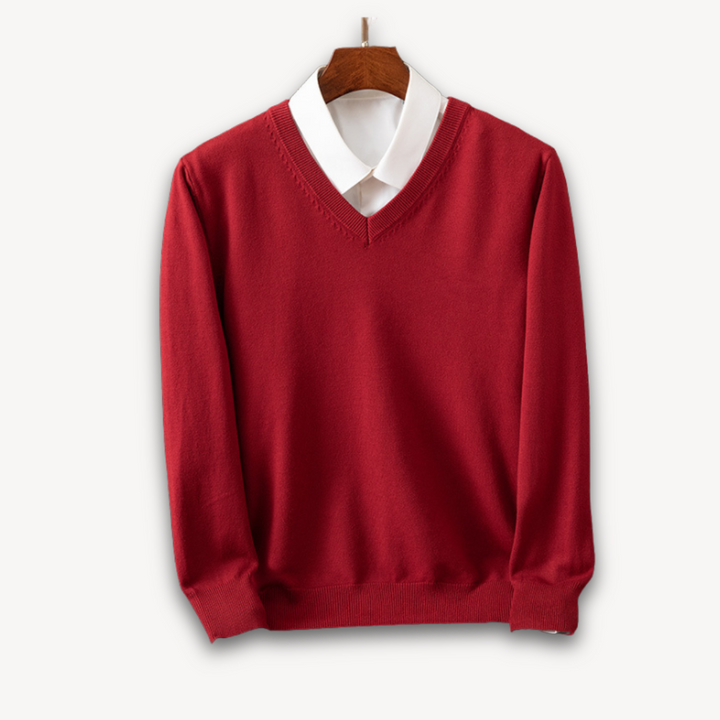 Alexis | Pull Col V Noir Manches Longues Coupe Ample
