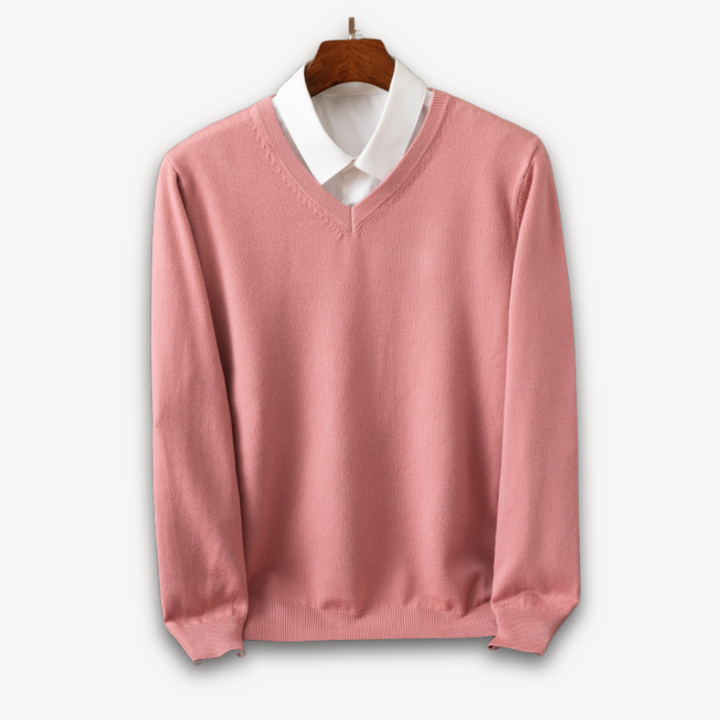 Alexis | Pull Col V Noir Manches Longues Coupe Ample