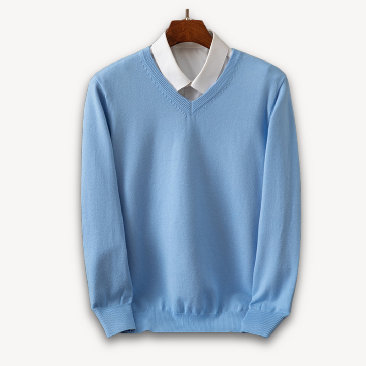 Alexis | Pull Col V Noir Manches Longues Coupe Ample