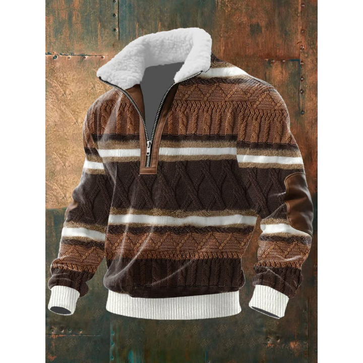 Alexis | Pull Homme Col Zippé Maille Géométrique