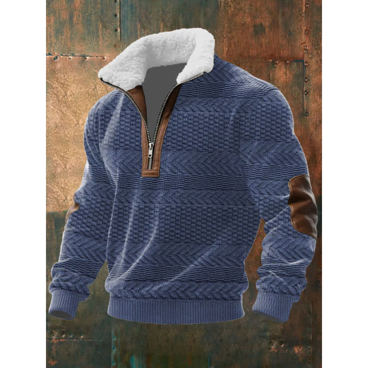 Alexis | Pull Homme Col Zippé Maille Géométrique