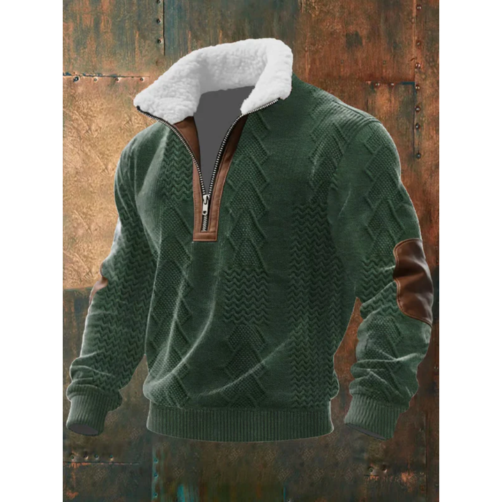 Alexis | Pull Homme Col Zippé Maille Géométrique