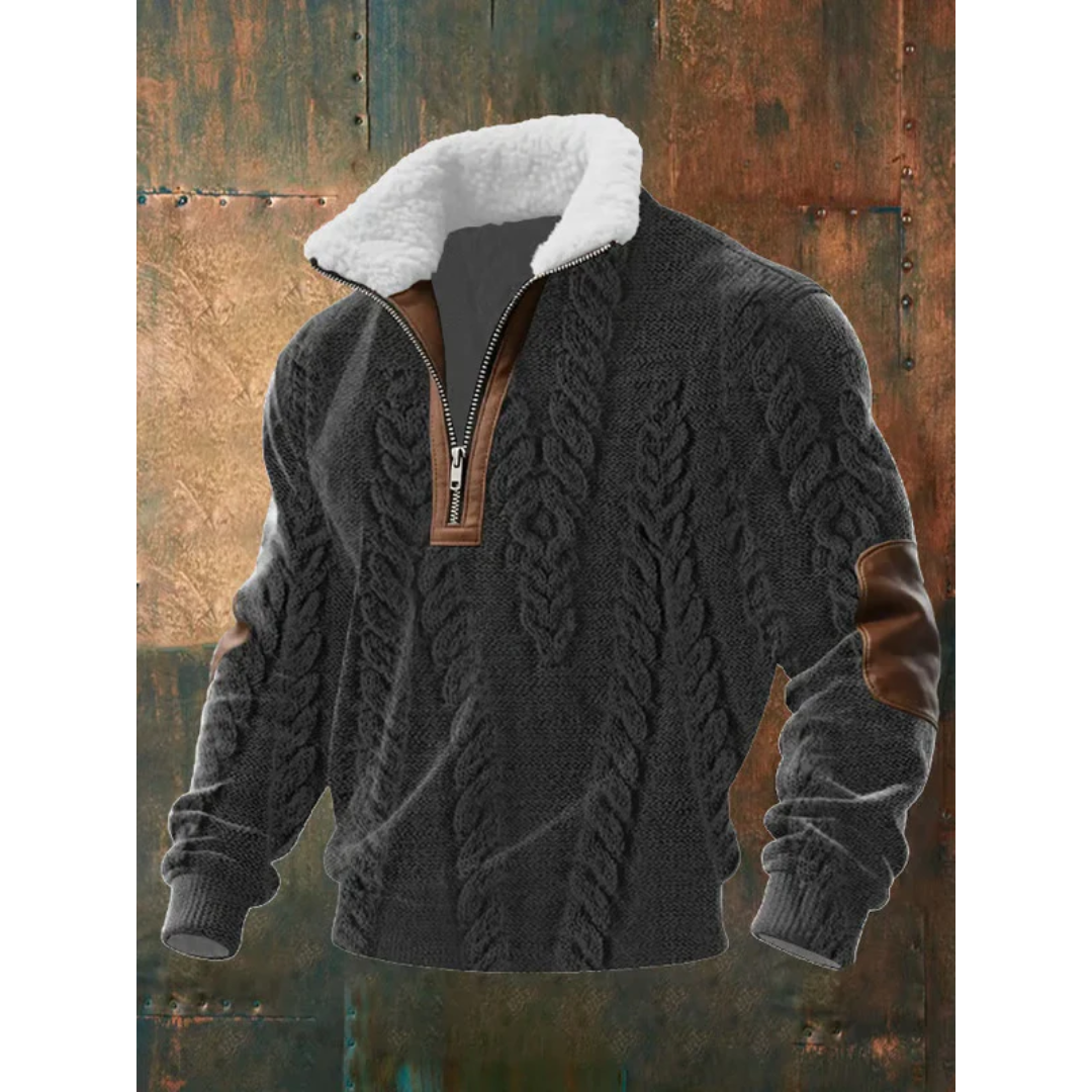Alexis | Pull Homme Col Zippé Maille Géométrique