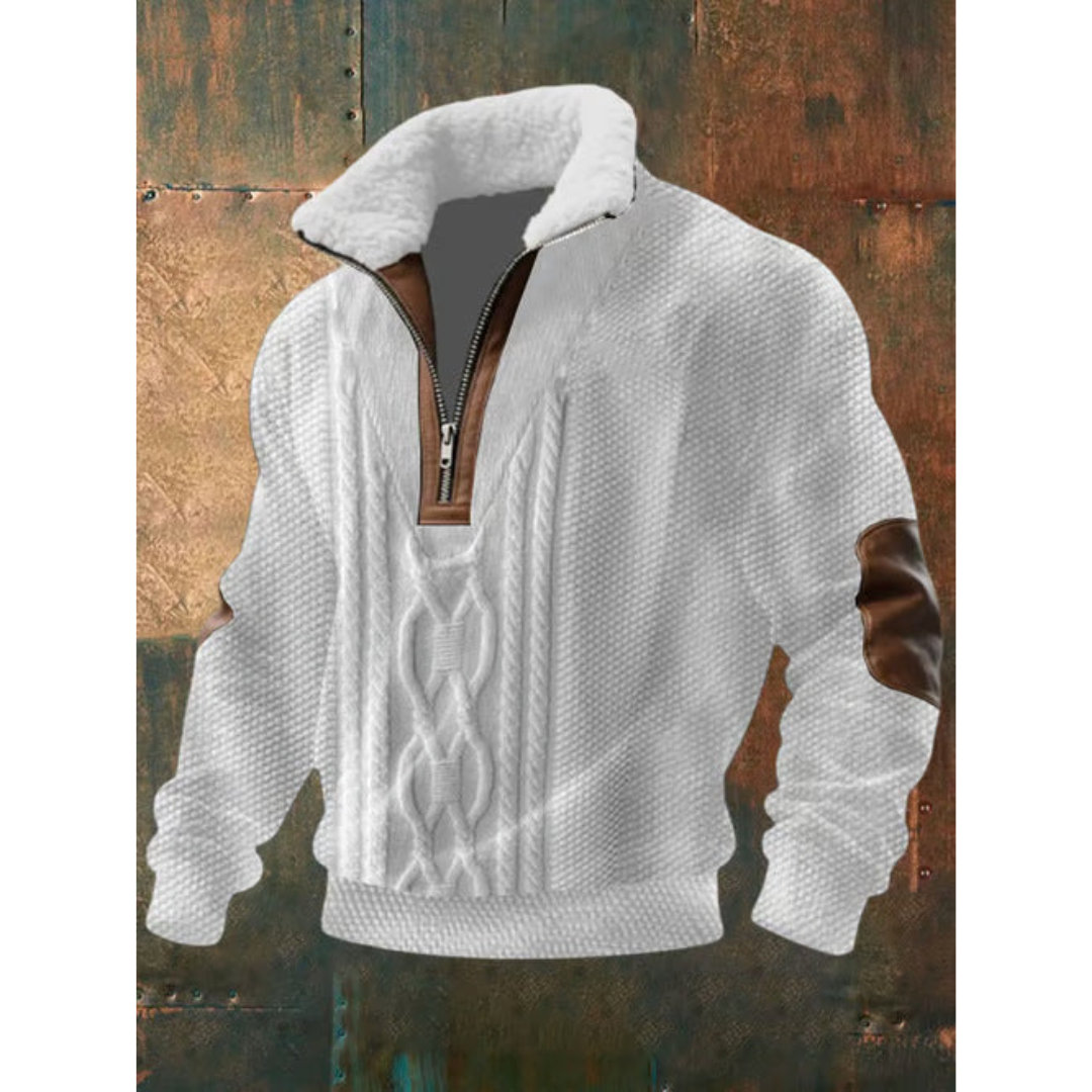 Alexis | Pull Homme Col Zippé Maille Géométrique