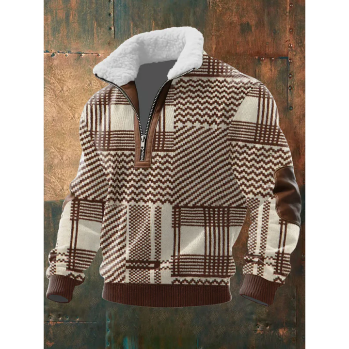Alexis | Pull Homme Col Zippé Maille Géométrique