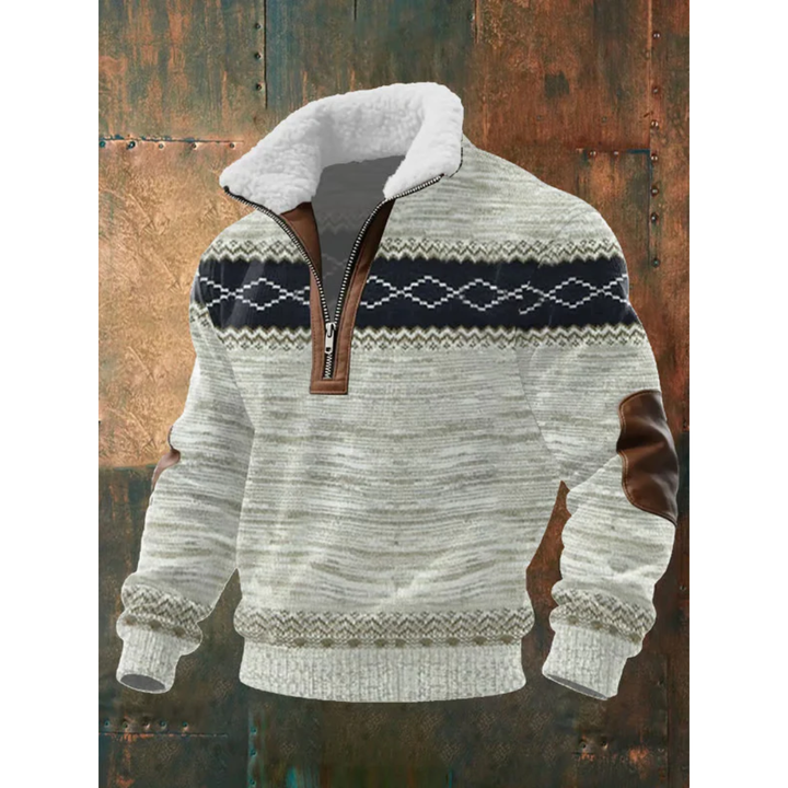 Alexis | Pull Homme Col Zippé Maille Géométrique