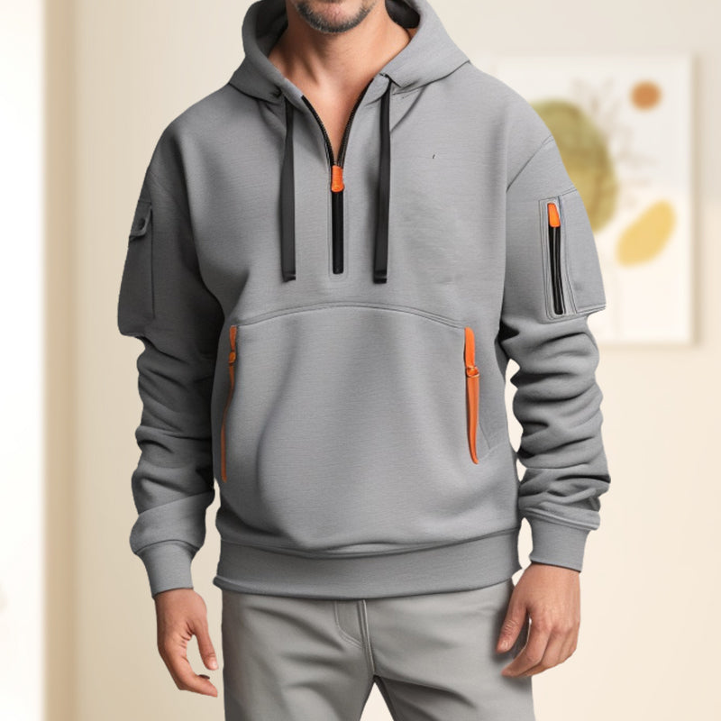 Alexis | Sweat à Capuche Zippé Noir Coupe Ample
