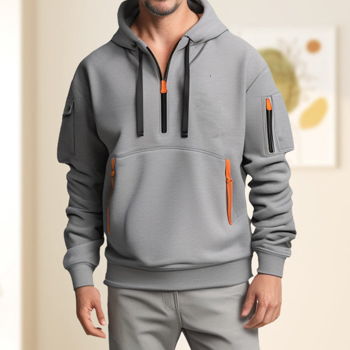 Alexis | Sweat à Capuche Zippé Noir Coupe Ample