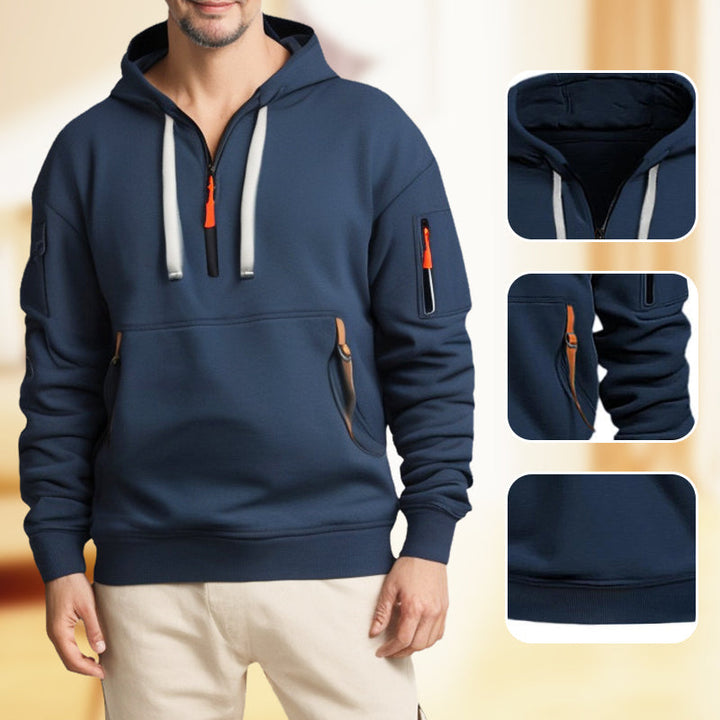 Alexis | Sweat à Capuche Zippé Noir Coupe Ample