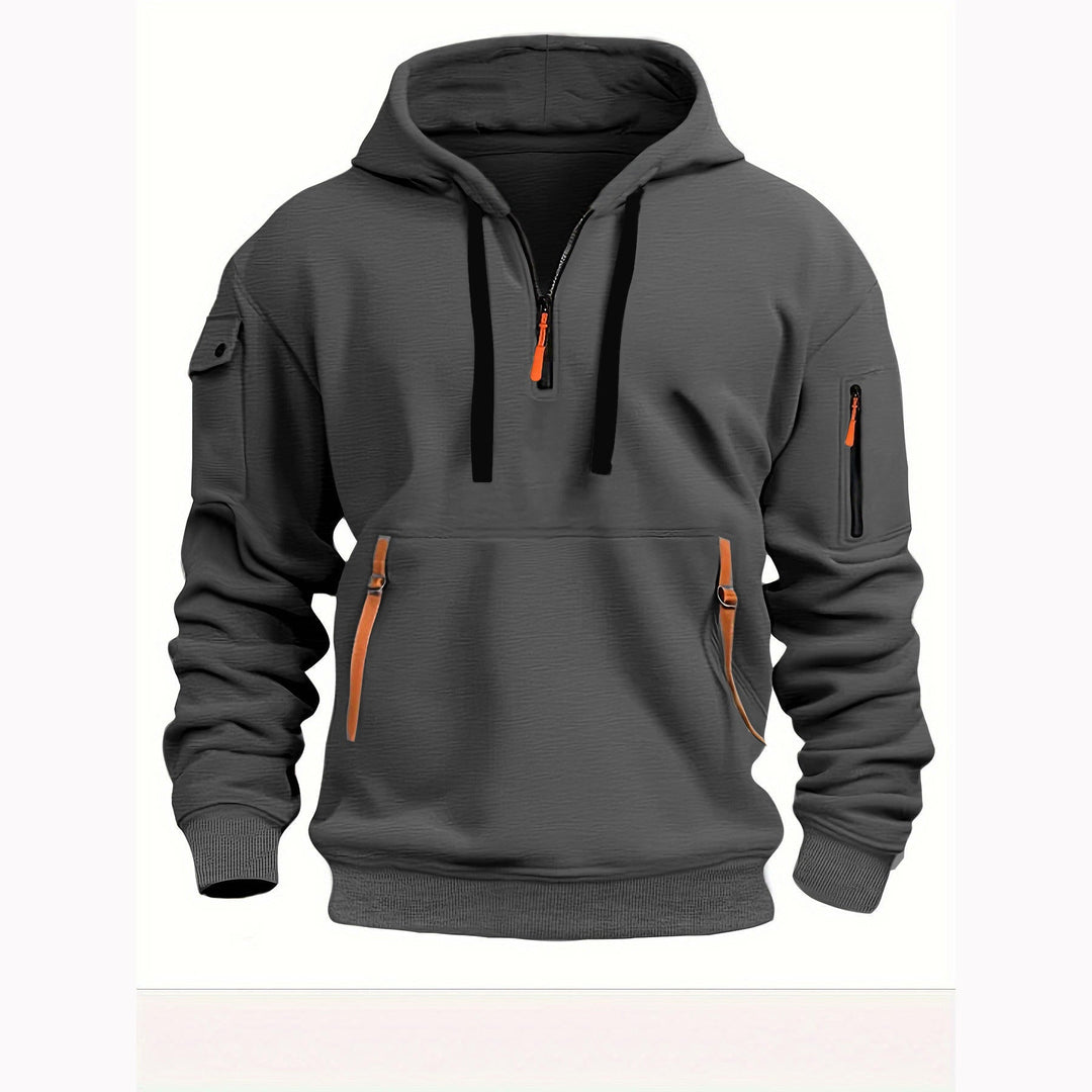 Alexis | Sweat à Capuche Zippé Noir Coupe Ample