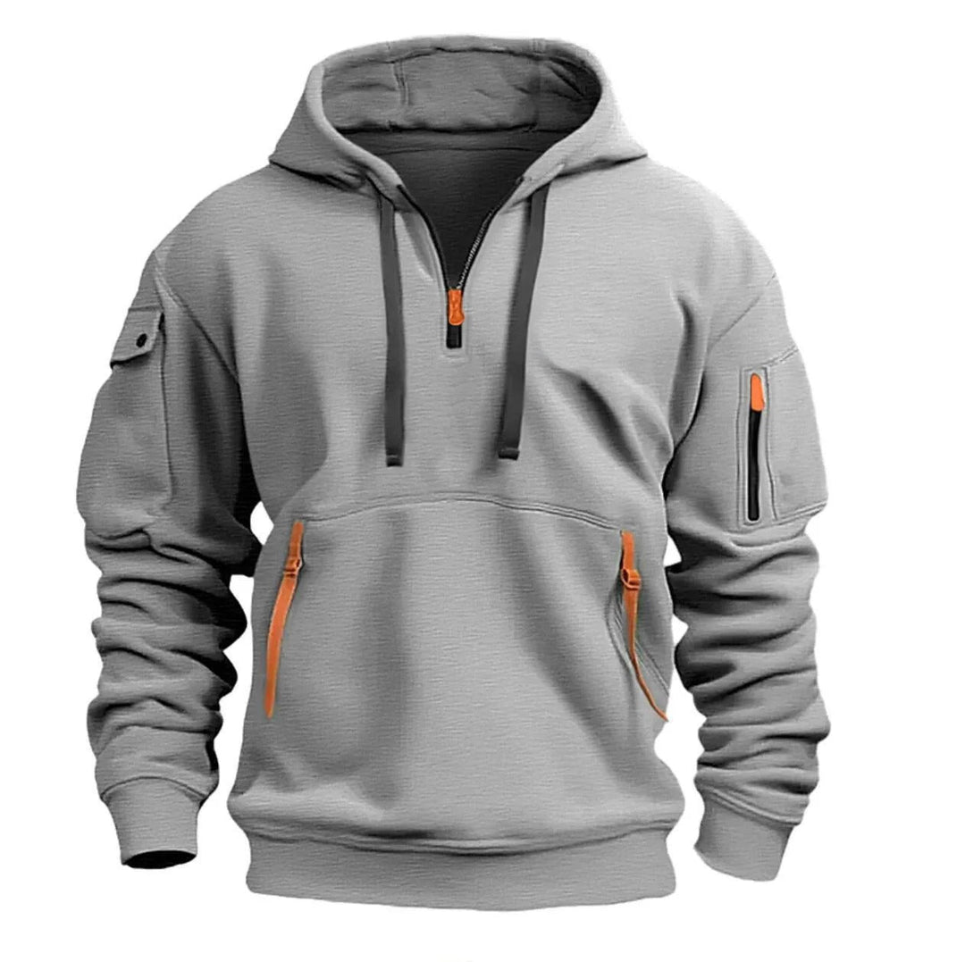 Alexis | Sweat à Capuche Zippé Noir Coupe Ample