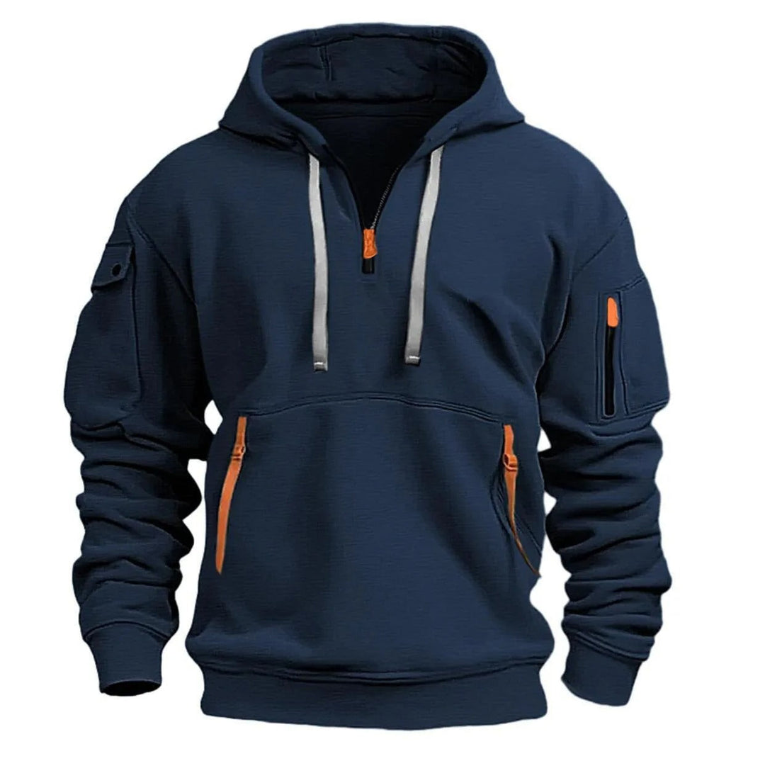 Alexis | Sweat à Capuche Zippé Noir Coupe Ample