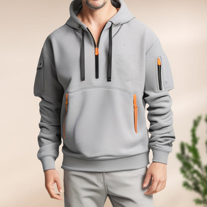 Alexis | Sweat à Capuche Zippé Noir Coupe Ample