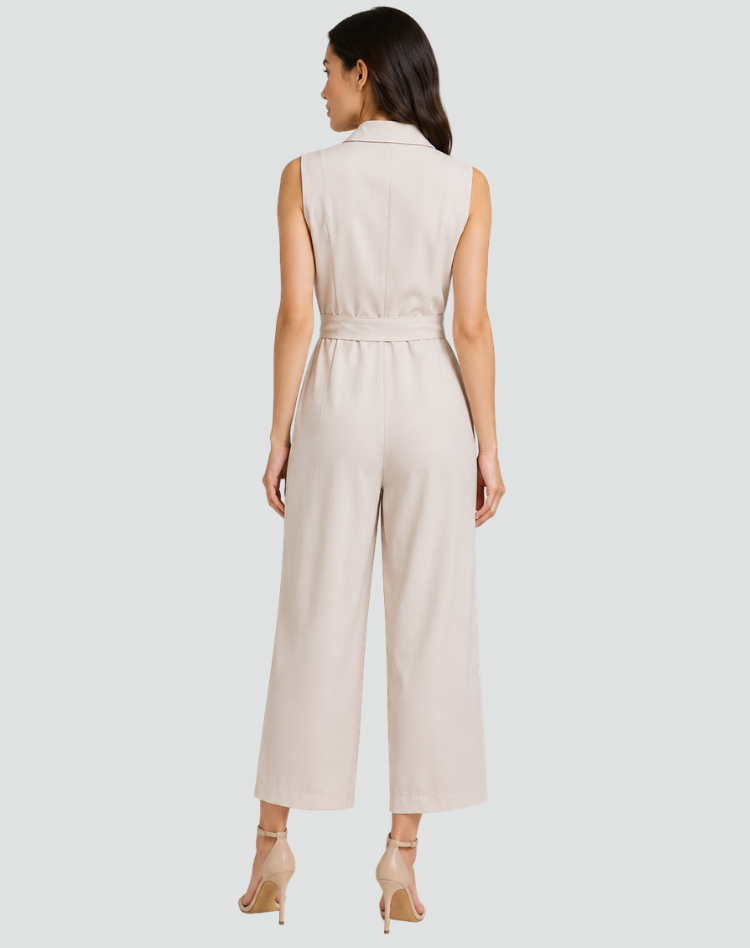 Alice | Combinaison Femme Portefeuille Sans Manches Jambe Large