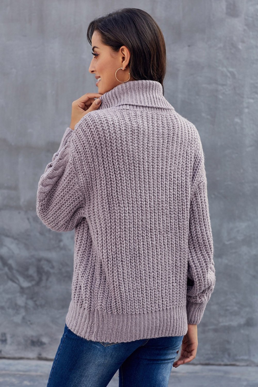 Alice | Pull Col Roulé Torsadé Femme Marron