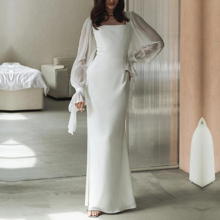 Alice | Robe de Mariée Manches Bouffantes Organza