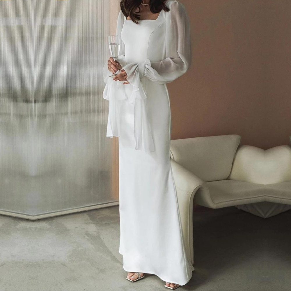 Alice | Robe de Mariée Manches Bouffantes Organza