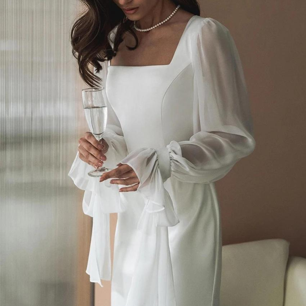 Alice | Robe de Mariée Manches Bouffantes Organza