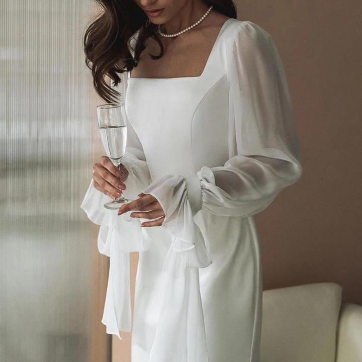 Alice | Robe de Mariée Manches Bouffantes Organza
