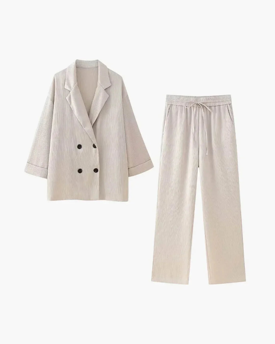 Anaïs | Ensemble Pyjama Femme Manches Longues Beige
