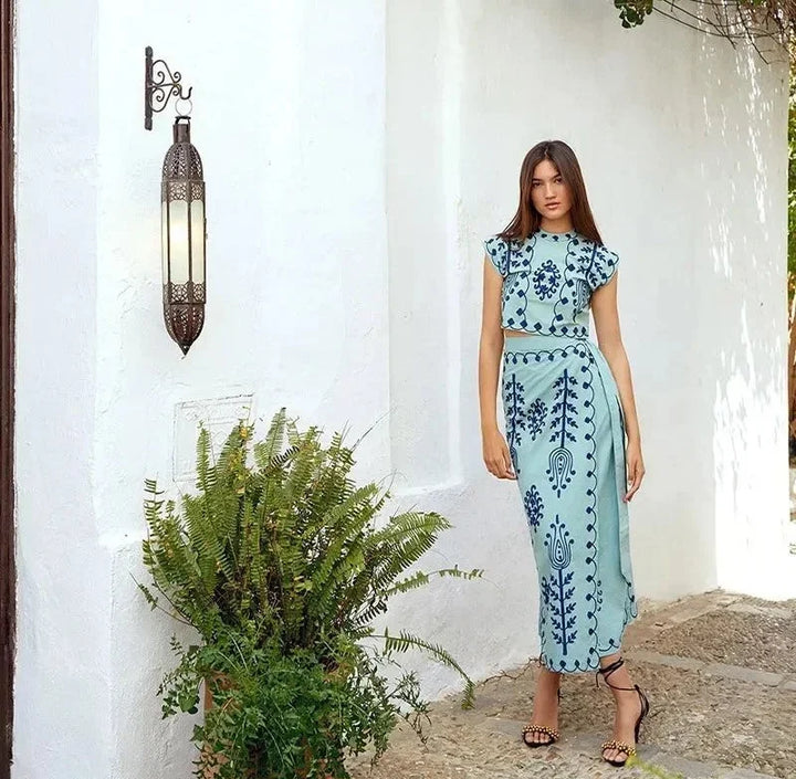 Anaïs | Ensemble Robe Maxi Broderie Femme